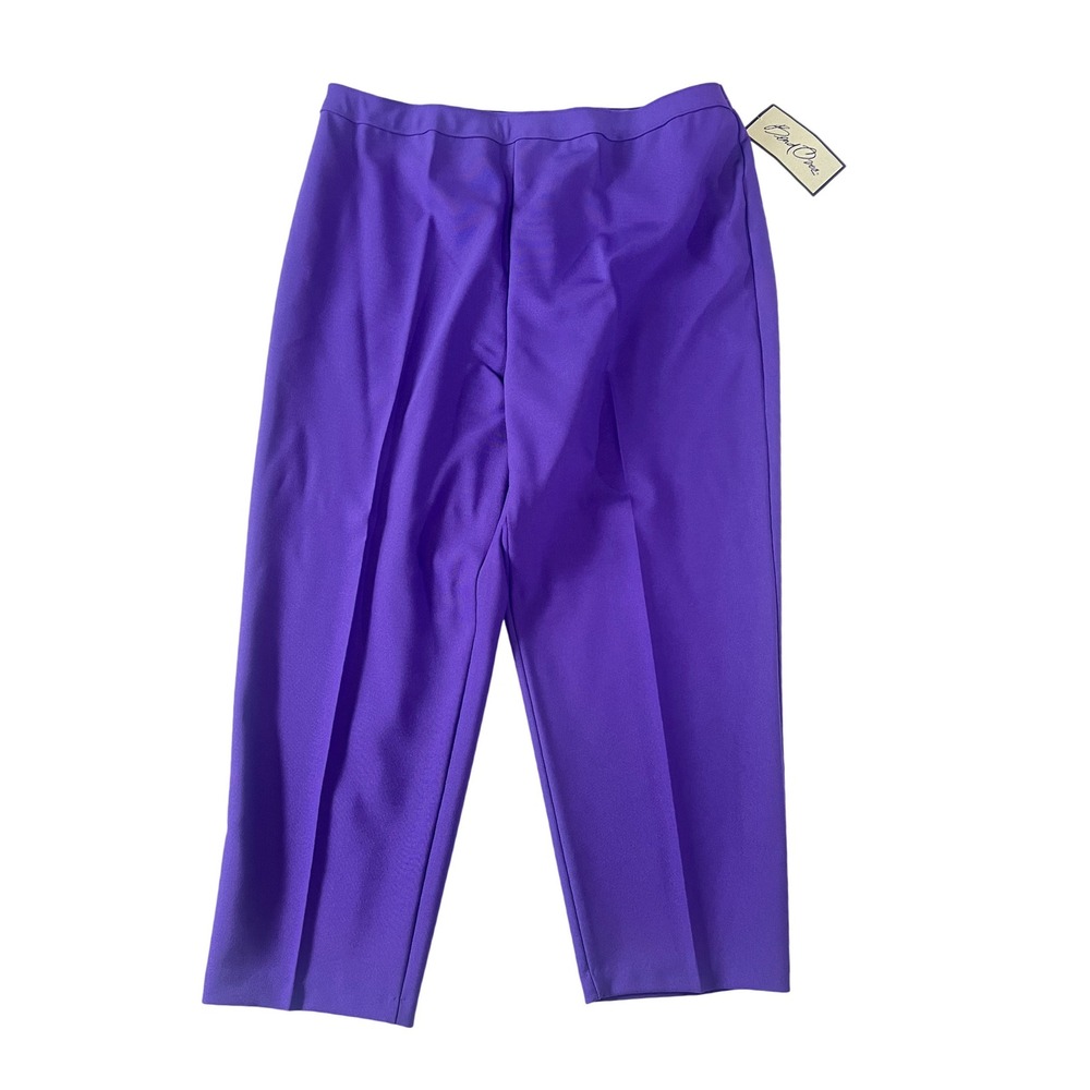 Bend Over Purple Pull On Pants Womens 26WP High Rise Straight Leg NWT Vintage